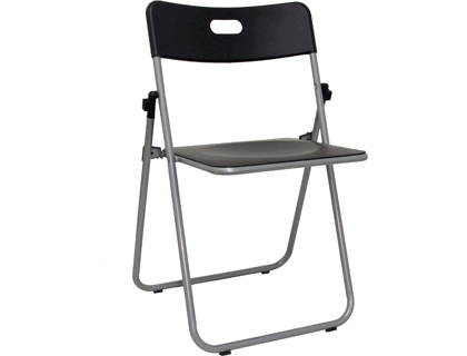 SILLA Q-CONNECT CONFERENCIA PLEGABLE ESTRUCTURA METAL GRISASIENTO Y RESPALDO POLIPROPILENO 780X440X500MM NEGRA