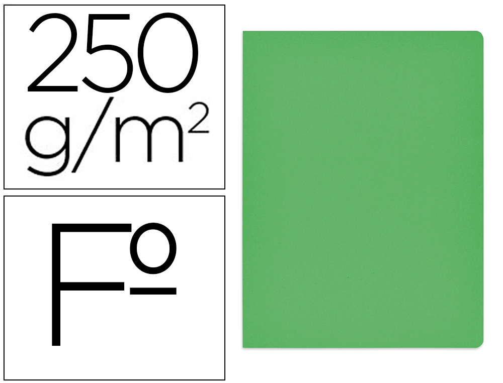SUBCARPETA CARTULINA GIO SIMPLE INTENSO FOLIO VERDE 250G/M2