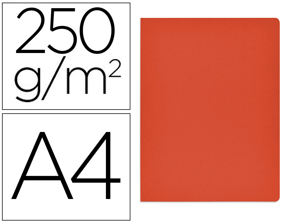 SUBCARPETA CARTULINA GIO SIMPLE INTENSO DIN A4 ROJO 250G/M2