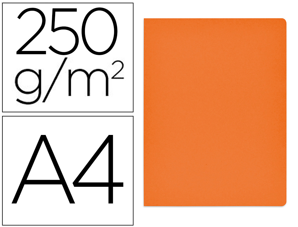SUBCARPETA CARTULINA GIO SIMPLE INTENSO DIN A4 NARANJA 250G/M2