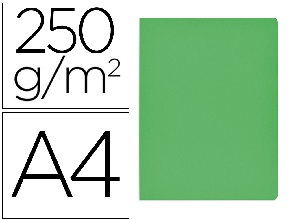 SUBCARPETA CARTULINA GIO SIMPLE INTENSO DIN A4 VERDE 250G/M2