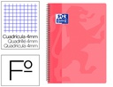 [400106964] CUADERNO ESPIRAL OXFORD SCHOOL CLASSIC TAPA POLIPROPILENO FOLIO 80 HOJAS CUADRO 4 MM CON MARGEN ROSA