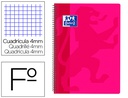 [400079664] CUADERNO ESPIRAL OXFORD SCHOOL CLASSIC TAPA POLIPROPILENO FOLIO 80 H CUADRO 4 MM CON MARGEN FUCSIA