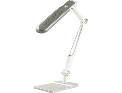 LAMPARA DE OFICINA Q-CONNECT SOBREMESA PROFESIONAL ABS 32 LEDS 9 W INTERRUPTOR SENSOR 3 NIVELES COLOR CROMADO