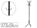 [KF17116] PERCHERO METALICO Q-CONNECT NEGRO 8 COLGADORES 173X51 CM