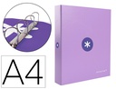 [AW64] CARPETA 4 ANILLAS 40 MM MIXTAS ANTARTIK A4 FORRADA COLOR LAVANDA