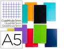 [BJ06] CUADERNO ESPIRAL LIDERPAPEL A5 MICRO WITTY TAPA DURA 140H 75GR CUADRO 5MM 5 BANDAS 6 TALADROS COLORES SURTIDOS