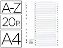 [MWDA-ZZ] SEPARADOR EXACOMPTA CARTULINA BLANCA A-Z JUEGO DE 20 SEPARADORES DIN A4 11 TALADROS