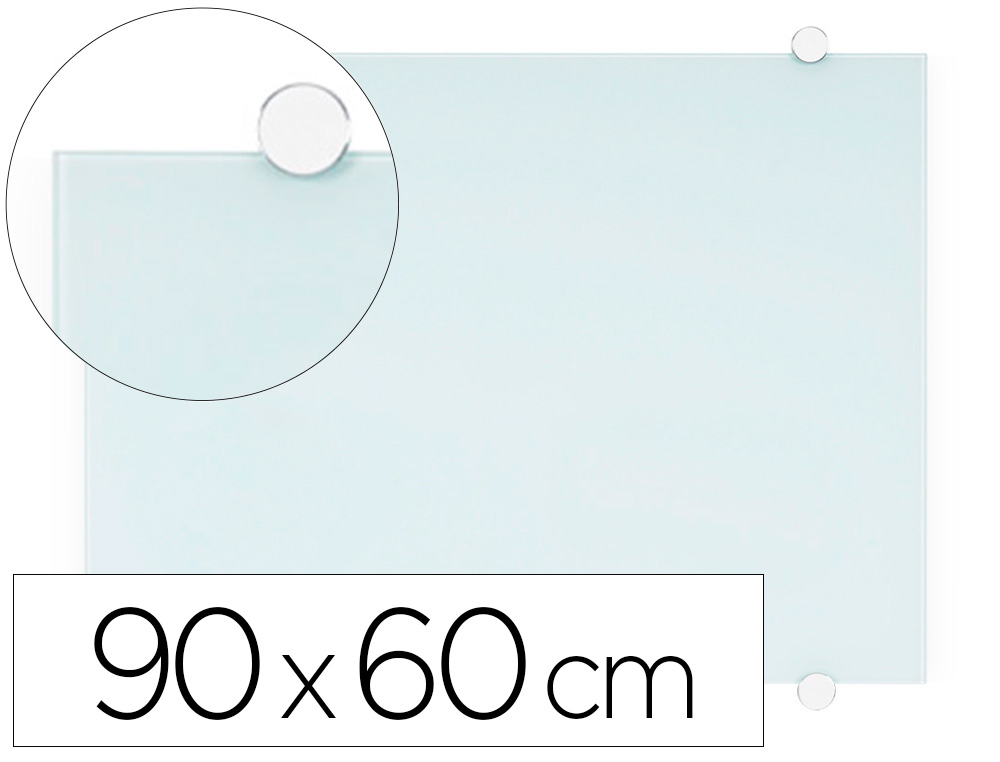PIZARRA BLANCA Q-CONNECT CRISTAL MAGNETICA MARCO ALUMINIO 90X60 CM