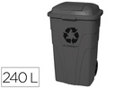 [KF11291] PAPELERA CONTENEDOR Q-CONNECT PLASTICO CON TAPADERA 240L COLOR GRIS 1040X610X610 MM CON RUEDAS