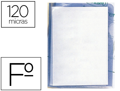 CARPETA DOSSIER UÑERO PLASTICO Q-CONNECT FOLIO 120 MICRAS TRANSPARENTE