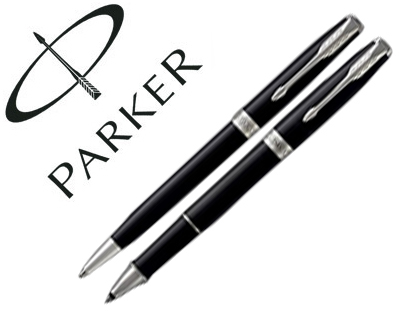 JUEGO PARKER DUO SONNET LACA NEGRA CT BOLIGRAFO + ROLLER