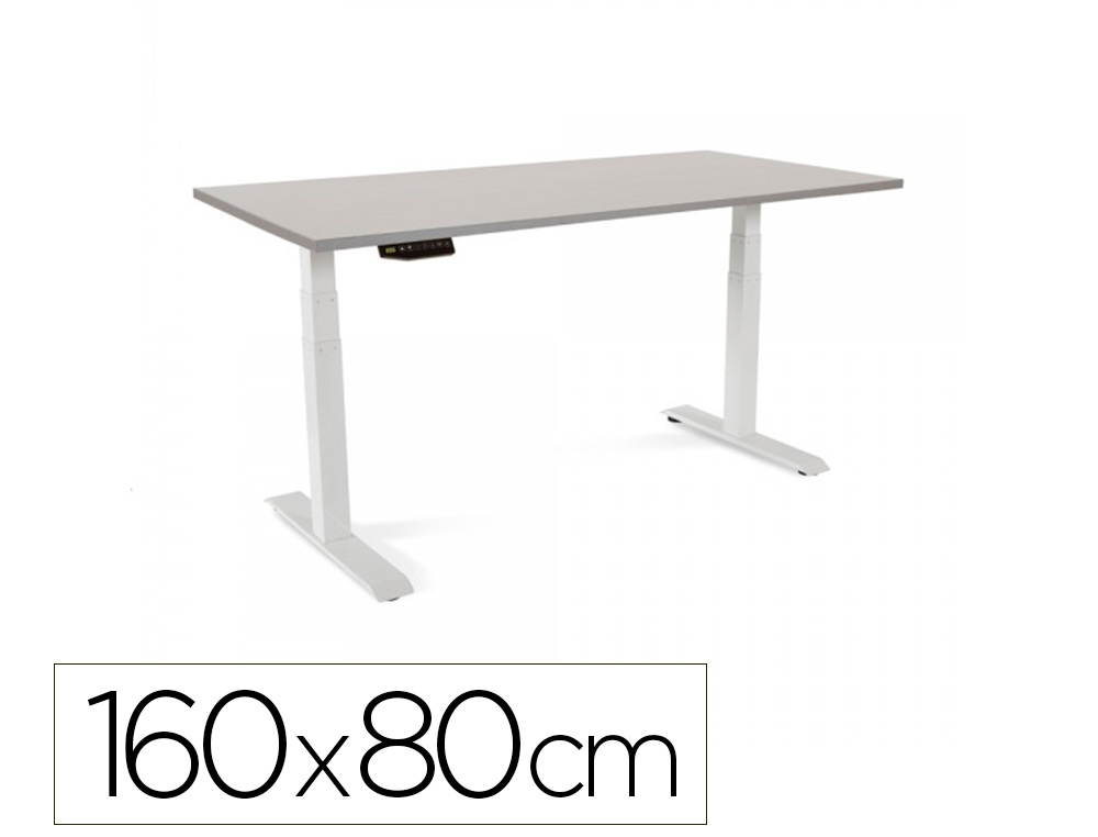 MESA DE OFICINA ROCADA WORK 2002AB02 ALUMINIO/GRIS 160X80 CM