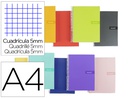[BJ82] CUADERNO ESPIRAL LIDERPAPEL A4 CRAFTY TAPA FORRADA 80H 90 GR CUADRO 5 MM CON MARGEN COLORES SURTIDOS