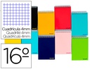 [BQ01] CUADERNO ESPIRAL LIDERPAPEL BOLSILLO DIECISEAVO APAISADO SMART TAPA BLANDA 80H 60GR CUADRO 4MM COLORES SURTIDOS