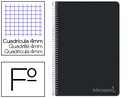[BF33] CUADERNO ESPIRAL LIDERPAPEL FOLIO WITTY TAPA DURA 80H 75GR CUADRO 4MM CON MARGEN COLOR NEGRO
