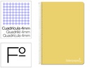 [BV01] CUADERNO ESPIRAL LIDERPAPEL FOLIO WITTY TAPA DURA 80H 75GR CUADRO 4MM CON MARGEN COLOR AMARILLO