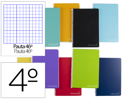 CUADERNO ESPIRAL LIDERPAPEL CUARTO WITTY TAPA DURA 80H 75GR RAYADO Nº 46 COLORES SURTIDOS