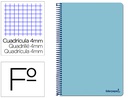 [BG01] CUADERNO ESPIRAL LIDERPAPEL FOLIO SMART TAPA BLANDA 80H 60GR CUADRO 4MM CON MARGEN COLOR CELESTE