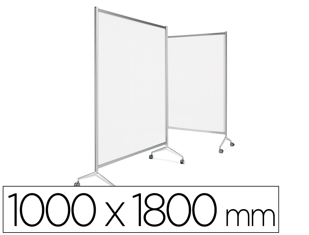 MAMPARA PLANNING SISPLAMO TEN-LIMIT POLICARBONATO ACANALADO TRANSPARENTE CON RUEDAS 1000X1800 MM
