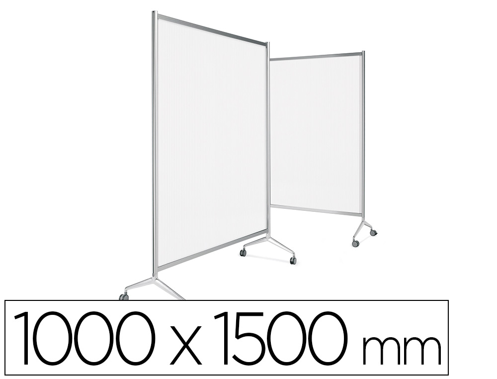 MAMPARA PLANNING SISPLAMO TEN-LIMIT POLICARBONATO ACANALADO TRANSPARENTE CON RUEDAS 1000X1500 MM