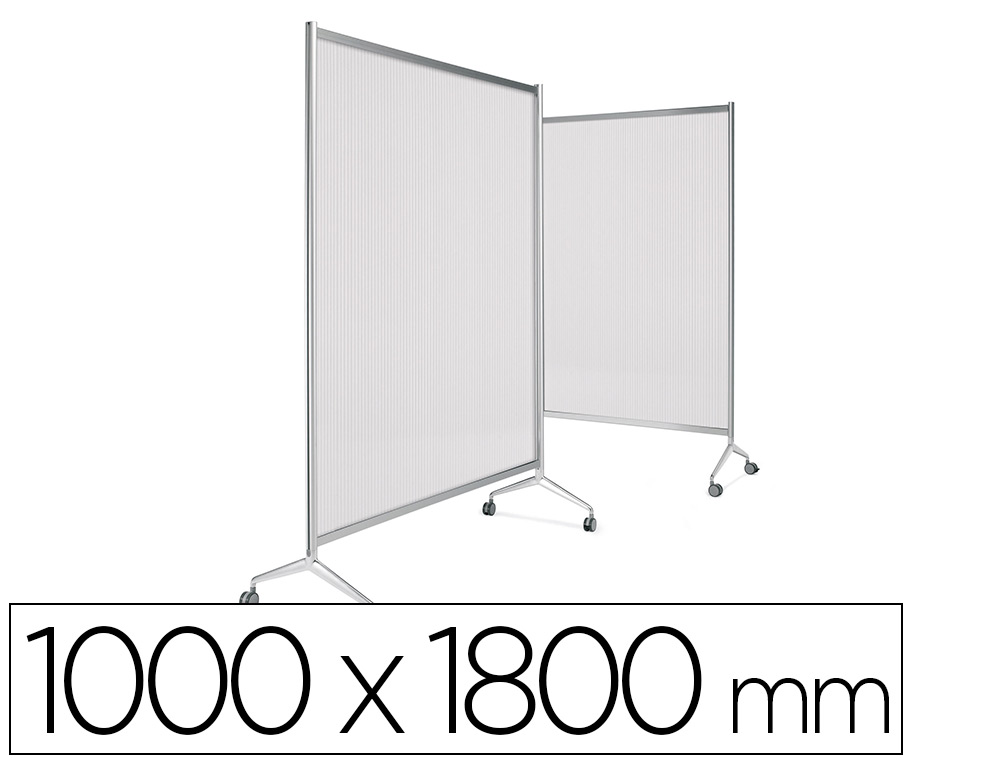 MAMPARA PLANNING SISPLAMO TEN-LIMIT POLICARBONATO ACANALADO TRANSLUCIDO CON RUEDAS 1000X1800 MM