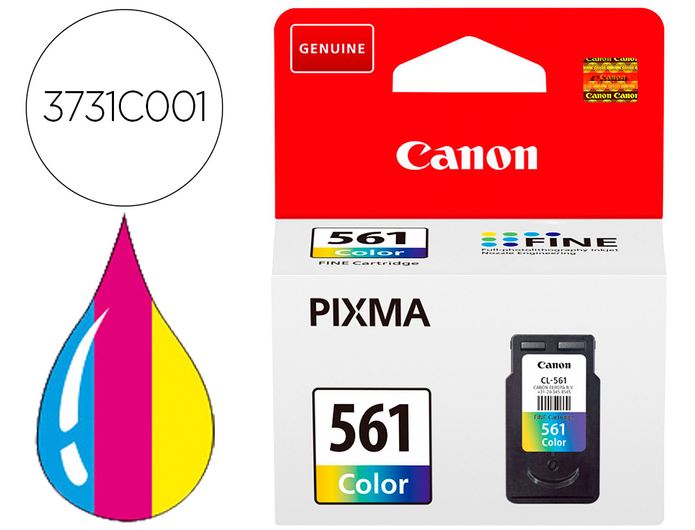 INK-JET CANON 561 PIXMA TS5350 / TS5351 / TS5352 / TS5353 180 PACK AMARILLO CIAN MAGENTA 180 PAGINAS