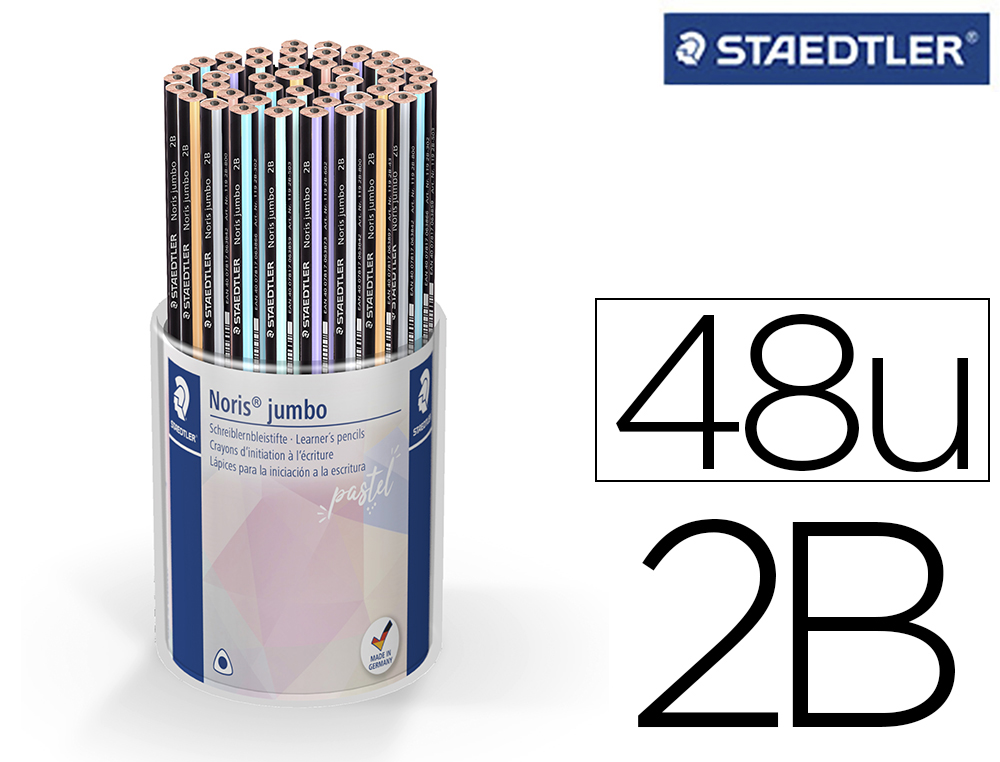 LAPICES DE GRAFITO STAEDTLER 119 TRIPLUS 2B COLOR PASTEL BOTE DE 48 UNIDADES COLORES SURTIDOS