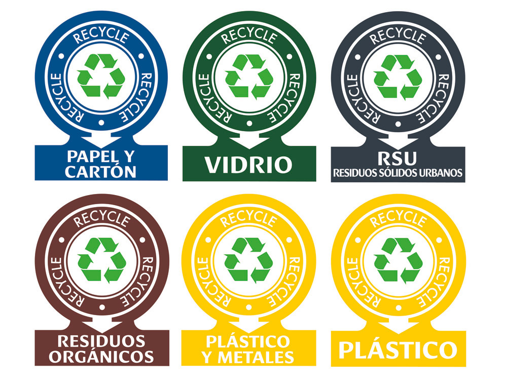 ETIQUETAS ADHESIVAS AVERY PARA RESIDUOS 141X110 MM PACK DE 6 UNIDADES SURTIDAS