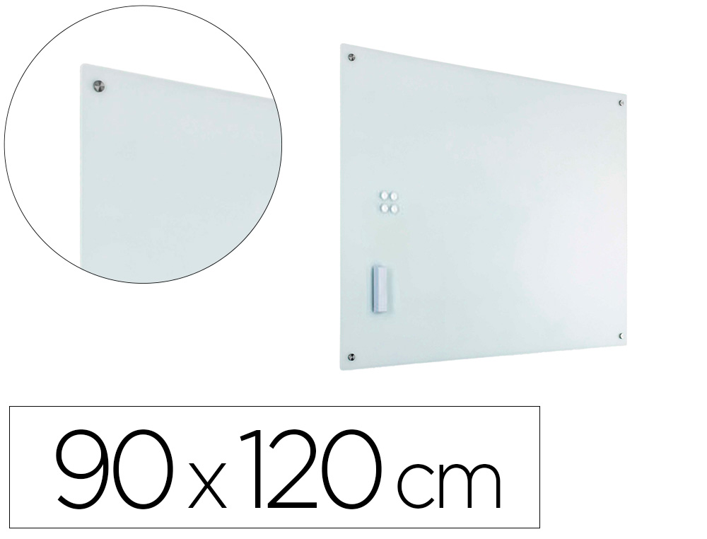PIZARRA CRISTAL PLANNING SISPLAMO MURAL MAGNETICA CON CAJETIN BORRADOR Y 5 IMANES DE NEODIMIO 90X120 CM