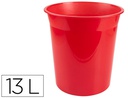 [KF19041] PAPELERA PLASTICO Q-CONNECT ROJO TRANSLUCIDO 13 LITROS