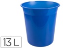 [KF19037] PAPELERA PLASTICO Q-CONNECT AZUL TRANSLUCIDO 13 LITROS 275X285 MM
