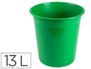 [KF19036] PAPELERA PLASTICO Q-CONNECT VERDE OPACO 13 LITROS