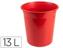 [KF19035] PAPELERA PLASTICO Q-CONNECT ROJO OPACO 13 LITROS 275X285 MM
