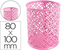[KF11224] CUBILETE PORTALAPICES Q-CONNECT METAL ROSA REDONDO DIAMETRO 80 MM ALTO 100 MM