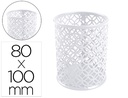[KF11222] CUBILETE PORTALAPICES Q-CONNECT BLANCO METAL REDONDO DIAMETRO 80 MM ALTO 100 MM