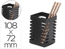 [KF11221] CUBILETE PORTALAPICES Q-CONNECT NEGRO METAL CUADRADO 72X108 MM
