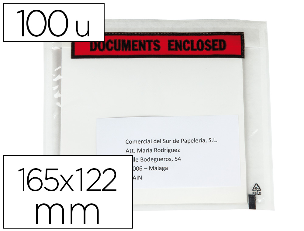 SOBRE AUTOADHESIVO Q-CONNECT PORTADOCUMENTOS 165X122 MM SIN VENTANA PAQUETE DE 100 UNIDADES