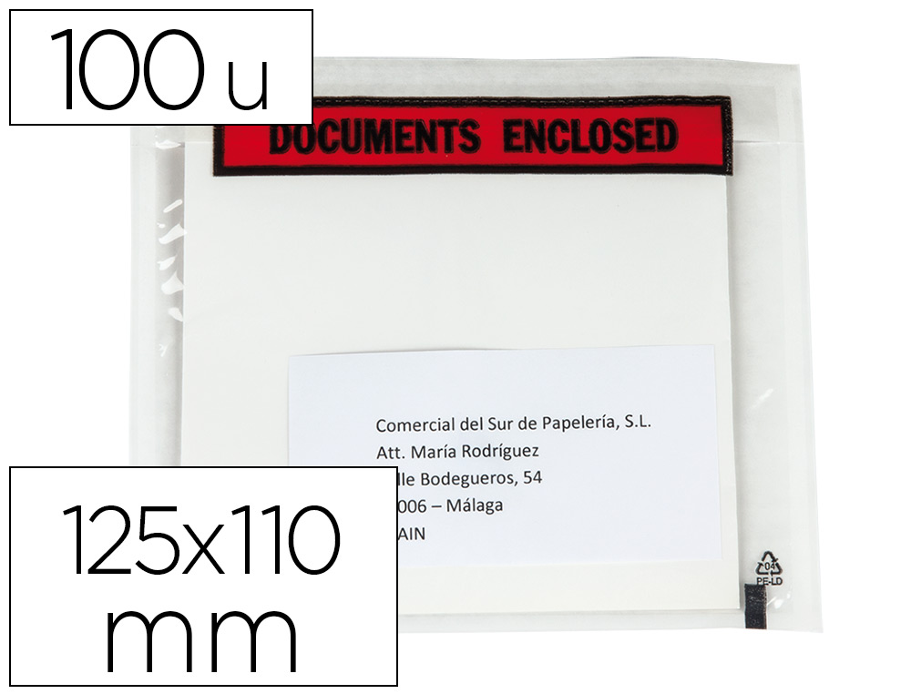 SOBRE AUTOADHESIVO Q-CONNECT PORTADOCUMENTOS 125X110 MM SIN VENTANA PAQUETE DE 100 UNIDADES