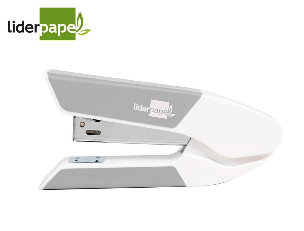 GRAPADORA LIDERPAPEL CON REGALO DE EXTRAEGRAPAS Y CAJA DE 1000 GRAPAS 26/6 CAPACIDAD 20H COLOR GRIS