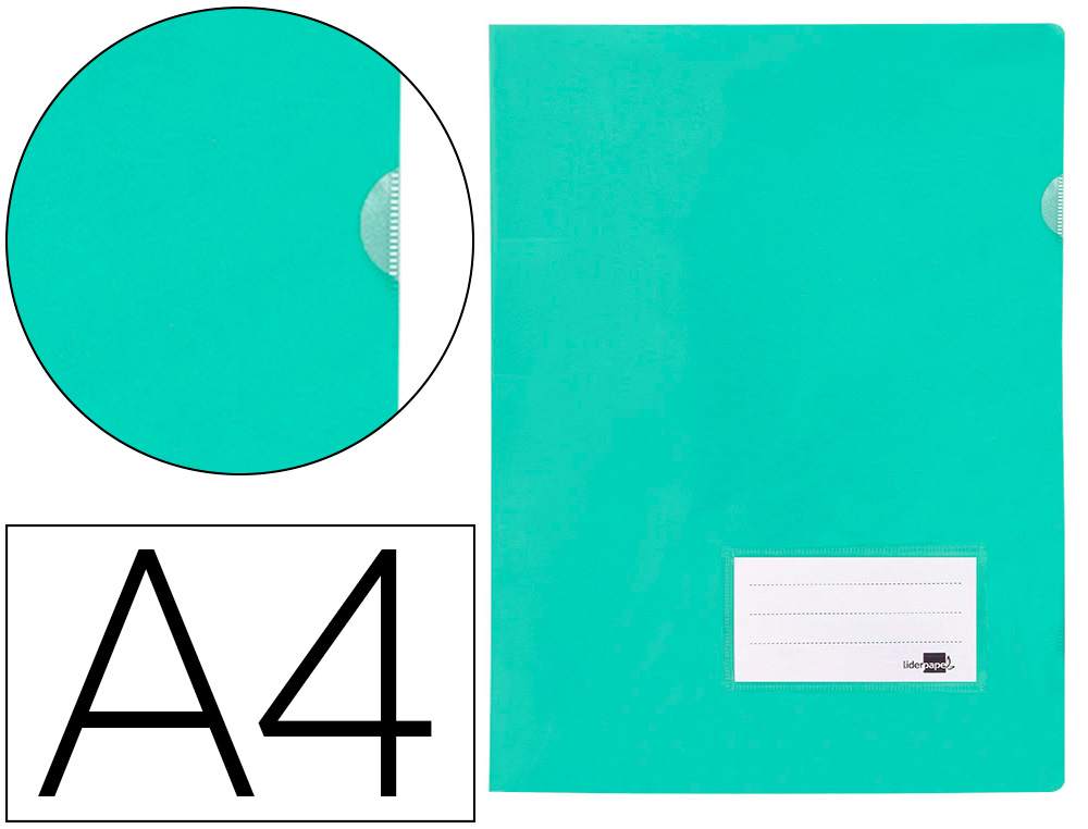CARPETA LIDERPAPEL DOSSIER A4 UÑERO VERDE MANZANA OPACO