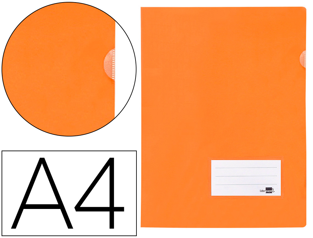 CARPETA LIDERPAPEL DOSSIER A4 UÑERO NARANJA FLUOR OPACO