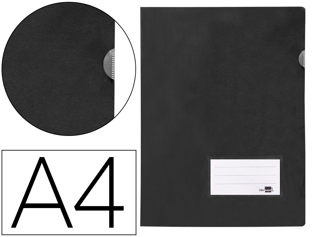 CARPETA LIDERPAPEL DOSSIER A4 UÑERO NEGRO OPACO