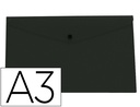 [DS68] CARPETA LIDERPAPEL DOSSIER BROCHE 44243 POLIPROPILENO DIN A3 NEGRO OPACO