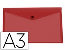 [DS67] CARPETA LIDERPAPEL DOSSIER BROCHE 44243 POLIPROPILENO DIN A3 ROJO TRANSLUCIDO