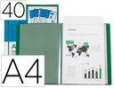 [JC04] CARPETA LIDERPAPEL PERSONALIZA 20 FUNDAS CANGURO POLIPROPILENO DIN A4 VERDE TRANSLUCIDO PORTADA Y LOMO