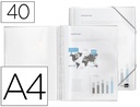 [EC55] CARPETA LIDERPAPEL ESCAPARATE CON ESPIRAL 40 FUNDAS POLIPROPILENO DIN A4 TRANSPARENTE