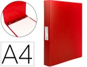[CH30] CARPETA LIDERPAPEL 4 ANILLAS 25 MM MIXTAS POLIPROPILENO DIN A4 ROJO TRANSLUCIDO