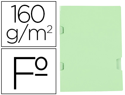 SUBCARPETA LIDERPAPEL FOLIO VERDE TRES UÑEROS PLASTIFICADA160G/M2