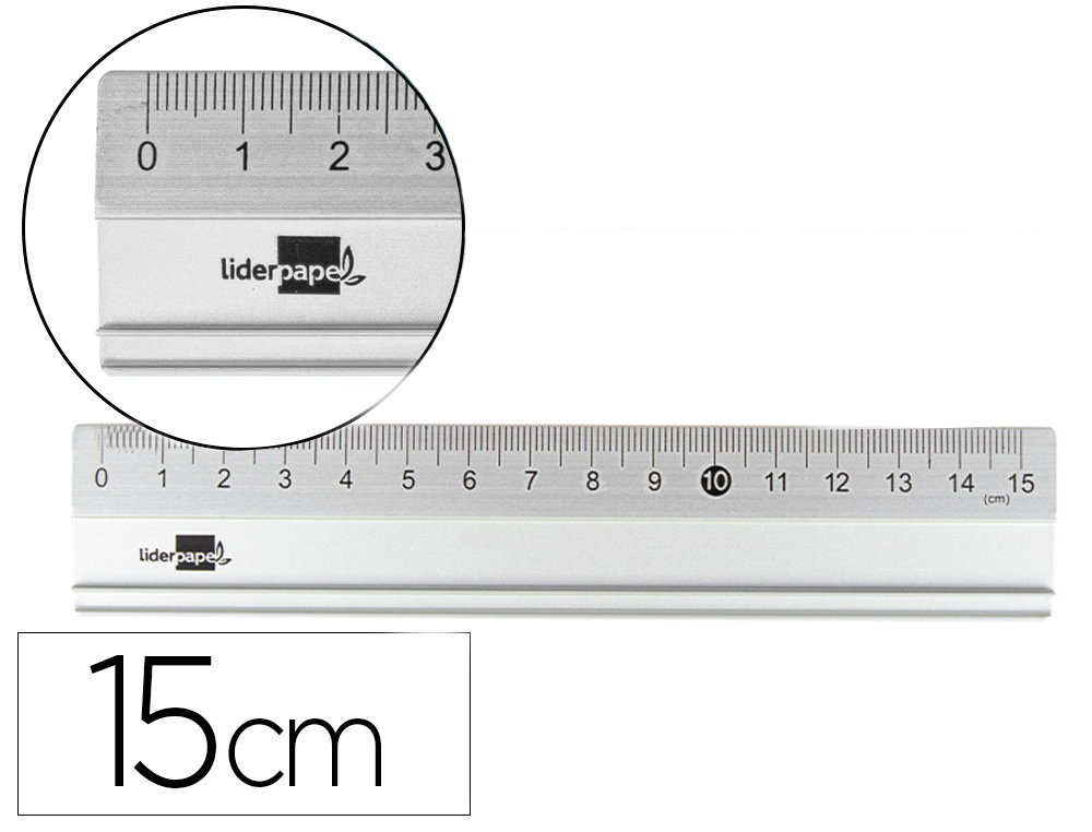 REGLA METALICA LIDERPAPEL ALUMINIO 15 CM